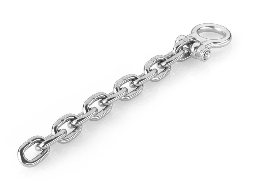 Stainless steel M8 chain shackle, incl. chain 